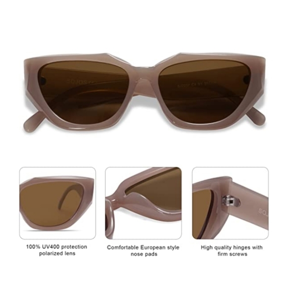 Trendy Cute Cat Eye Polarized Sunglasses for Women Fashion Cateye Sunnies - Picture 3 of 4